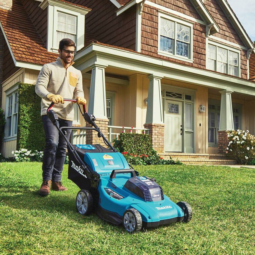 Makita 18V X2 (36V) LXT Lawn Mower Kit 21in Self Propelled with 4 Batteries, large image number 6