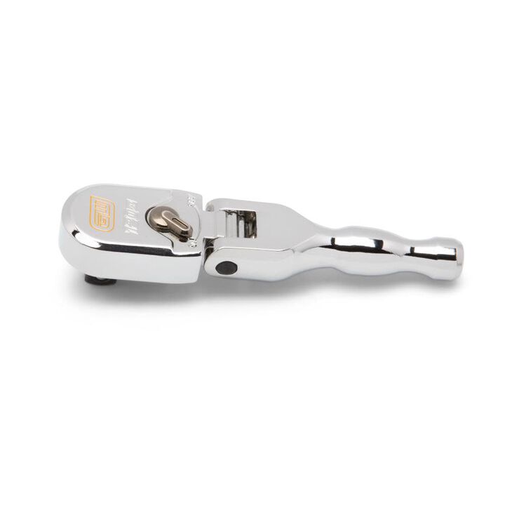 GEARWRENCH 120XP 3/8 Inch Drive Full Polish Chrome Stubby Flex Head Teardrop Ratchet, large image number 2