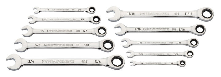 GEARWRENCH 10 Pc. 90T 12 Point SAE Combination Ratcheting Wrench Set, large image number 6