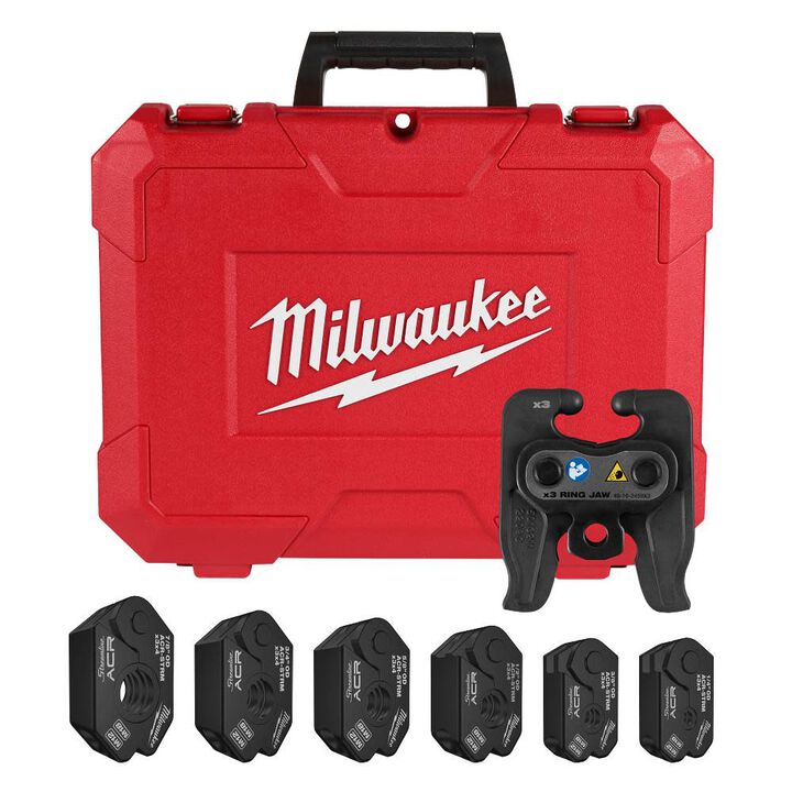 Milwaukee 1/4 Inch - 7/8 Inch Streamline ACR Pivoting Press Ring Kit for M12 FORCE LOGIC Press Tool