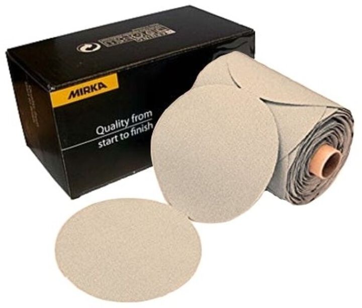 Mirka Basecut 5 Inch P100 Grit PSA Solid Sanding Disc, 100 Pieces