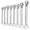 GEARWRENCH 8 Piece 12 Point Reversible Ratcheting Combination Wrench Set Metric, small image number 1