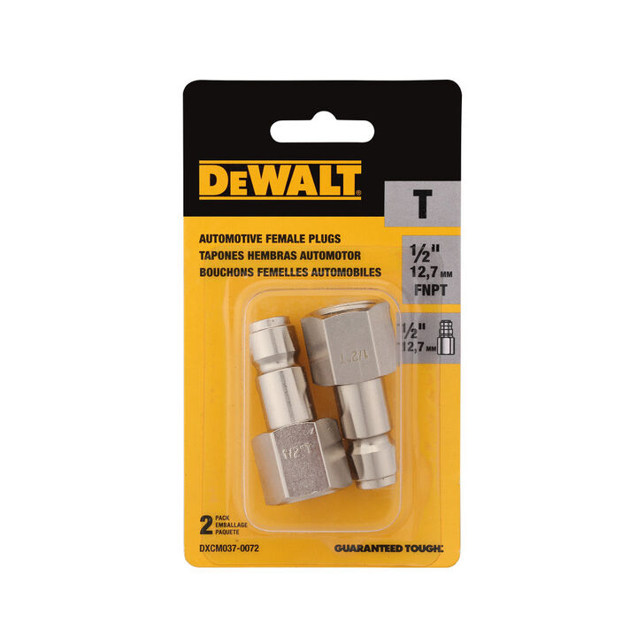 DEWALT 1/2 Inch FNPT Female Automotive Plug, 2 Pieces, large image number 3