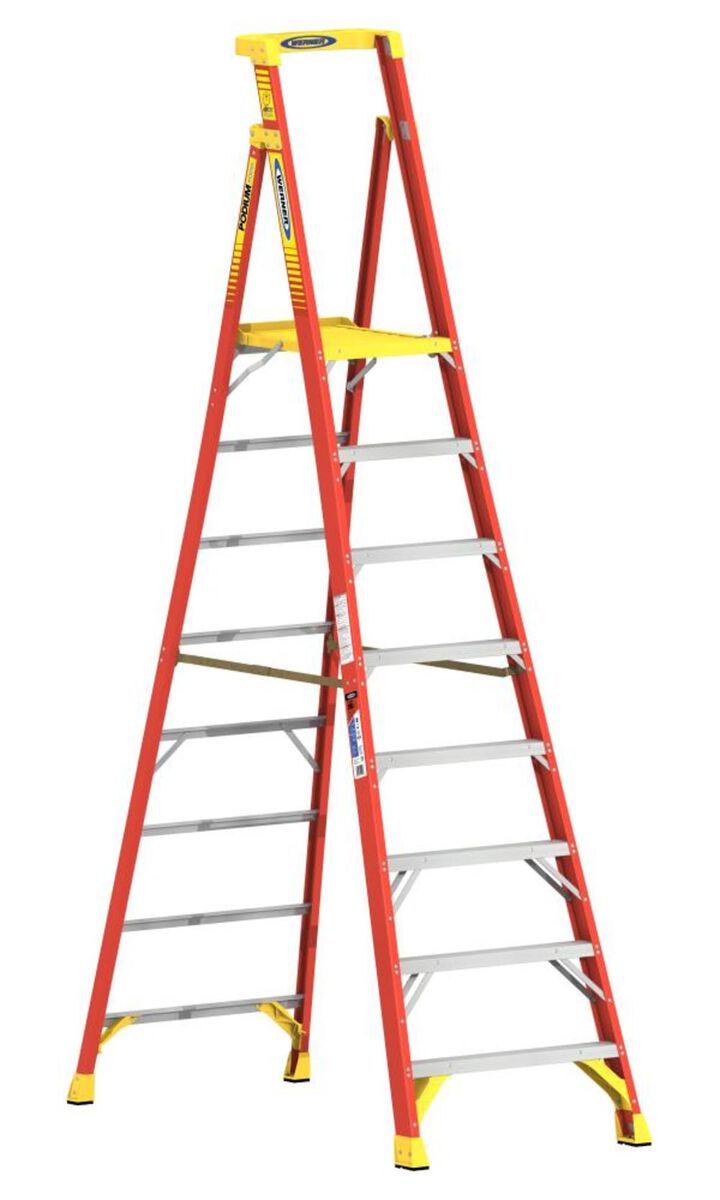 Werner Type IA 300 lb Fiberglass 8 ft Podium Ladder
