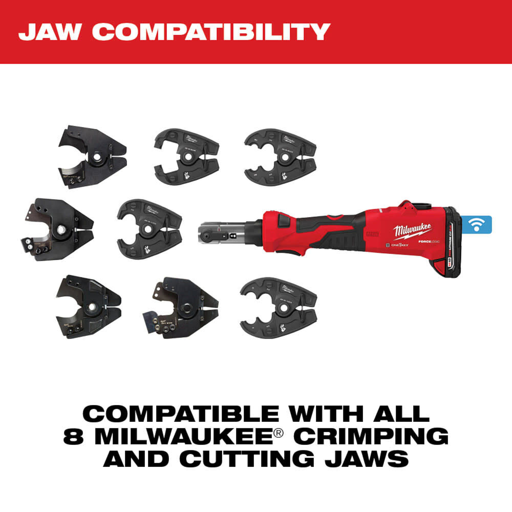 Milwaukee M18 FORCE LOGIC 6 Ton Linear Utility Crimper with O-D3 Jaw and Cutting Jaws, large image number 6