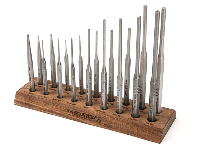 Tekton Punch Set with Walnut Block (18 Piece)