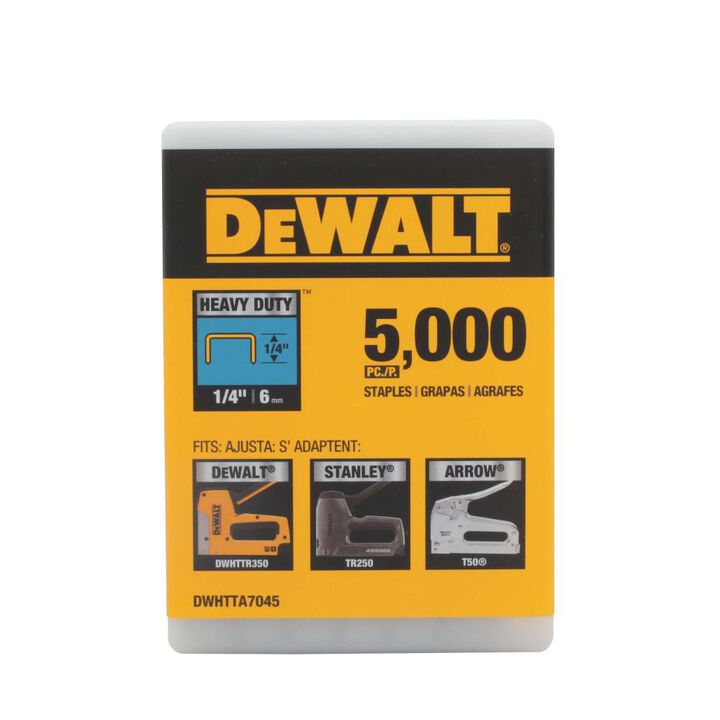 DEWALT 1/4 Inch Heavy Duty Staples, 5000 Pieces, large image number 1