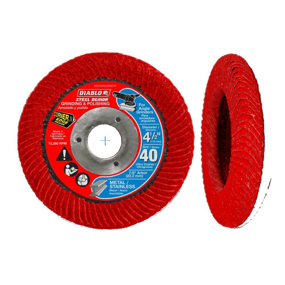 Diablo Tools 4-1/2in Steel Demon Corner-Edge Flap Disc 40 Grit, large image number 1