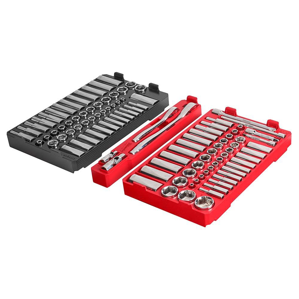 Milwaukee 3/8 32pc Ratchet and Socket Set in PACKOUT - Metric Tray, large image number 7