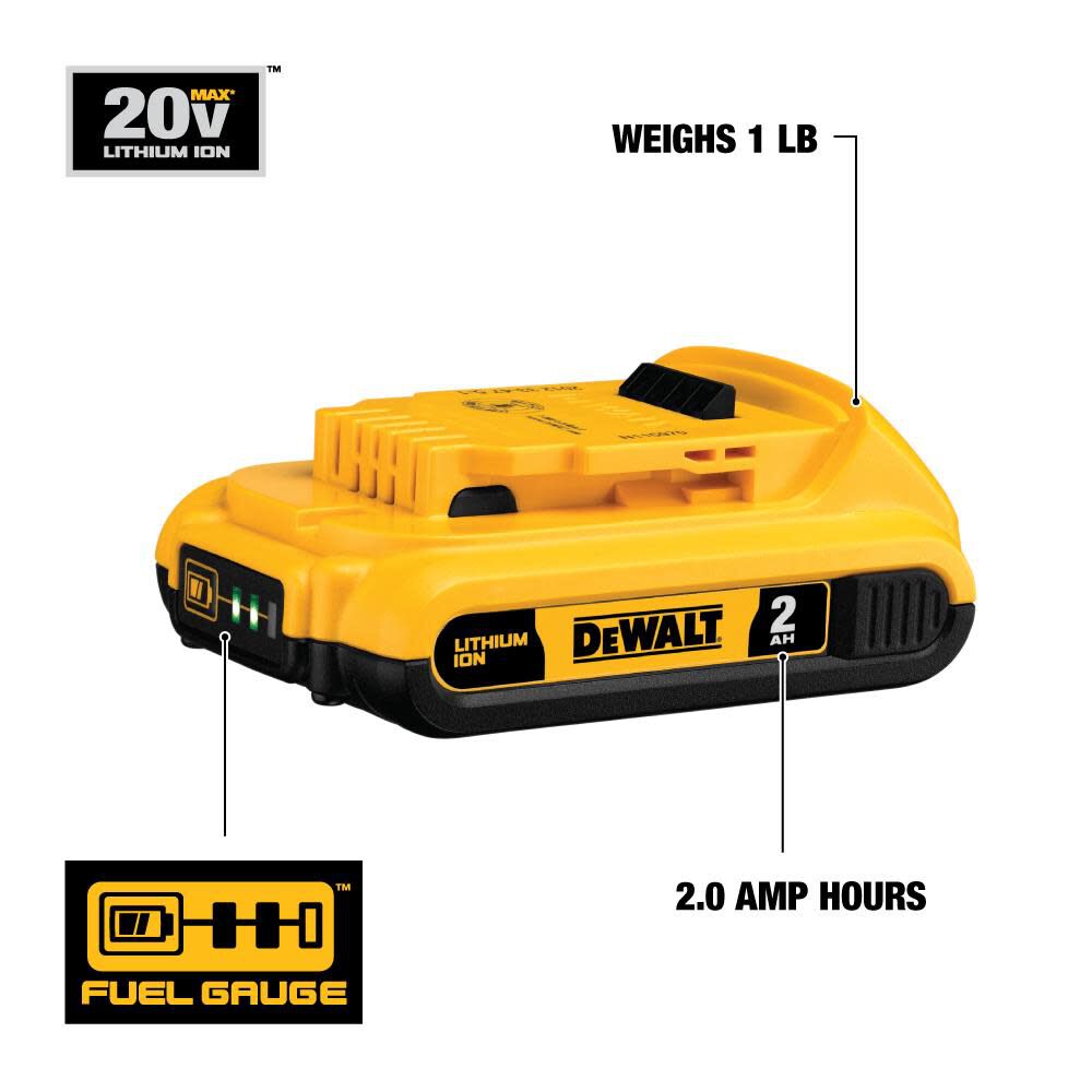 DEWALT 20V MAX 6 1/2 in Cordless Circular Saw with 2Ah 20V Battery Bundle, large image number 2