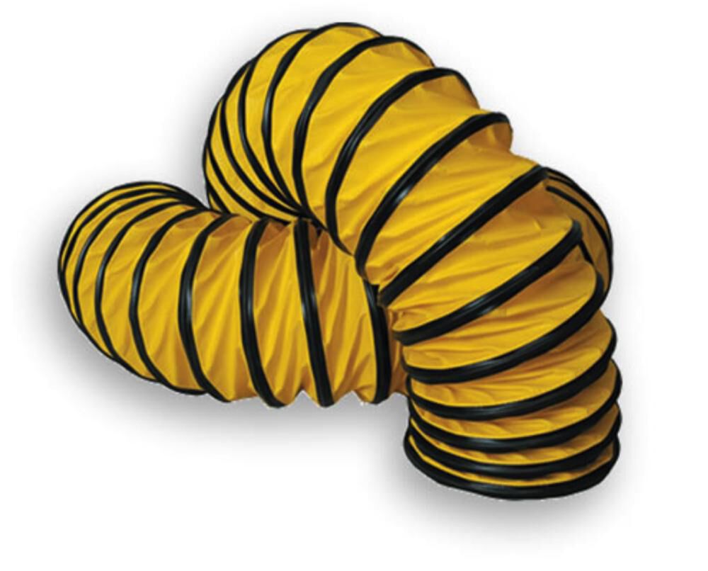 Frost Fighter 20in x 25' Yellow Poly Return Duct Hose with Belt Cuff Attachment, large image number 1