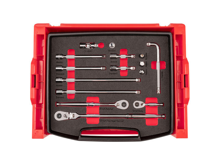 Tekton 3/8 Inch Ratchet and Accessories Set Drawer and Rack 15 Piece, large image number 1