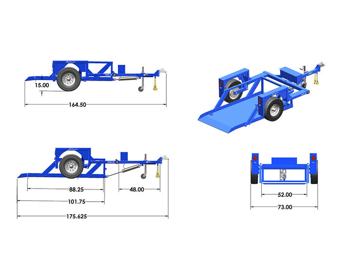 Air-Tow Trailers 8' 6in x 4' 4in Drop Deck Flatbed Trailer - 3500 lb. Cap, large image number 6