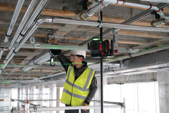 Bosch 18V 360 Degree Connected Green-Beam Three-Plane Leveling and Alignment Laser Kit, large image number 5