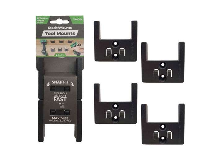 Stealthmounts Tool Mounts for Hikoki/Metabo HPT/Hitachi 18v 4pk Black