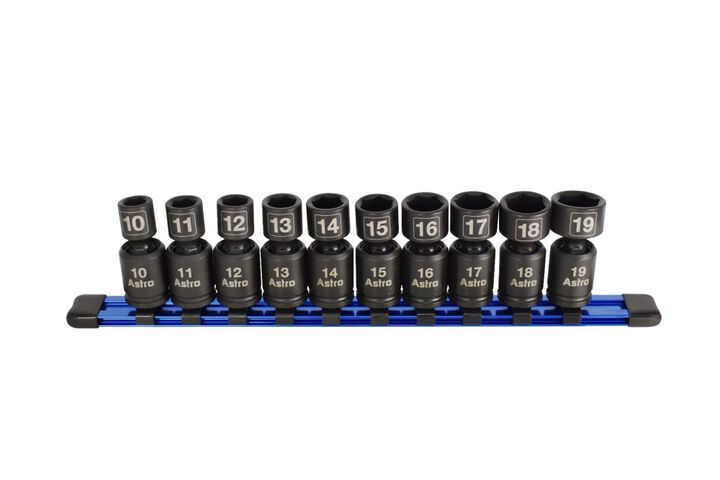 Astro Pneumatic Tools 3/8 Inch Drive Steel Metric Impact Socket Set 10 Pieces