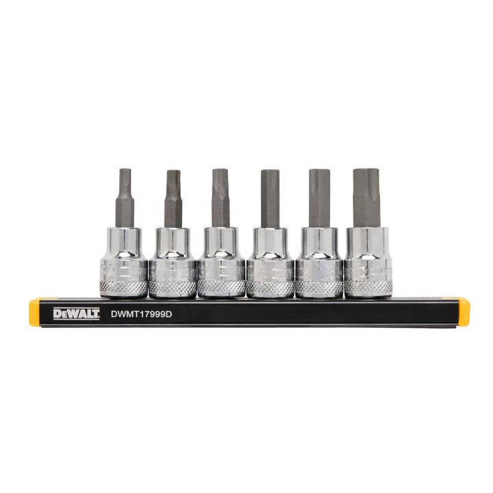 DEWALT 3/8in Drive SAE Hex Bit Socket Set 6pc