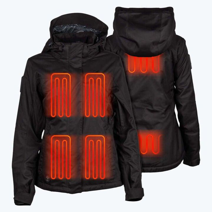 Mobile Warming 7.4V Denali Heated Snow Jacket with Removable Hood Kit Black Womens Medium, large image number 0