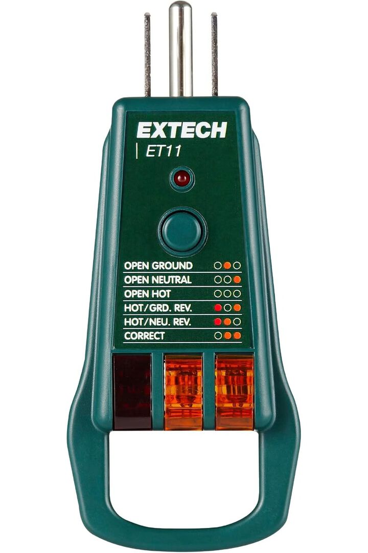Extech 120V 50/60Hz GFCI Receptacle Tester With Pull Bar