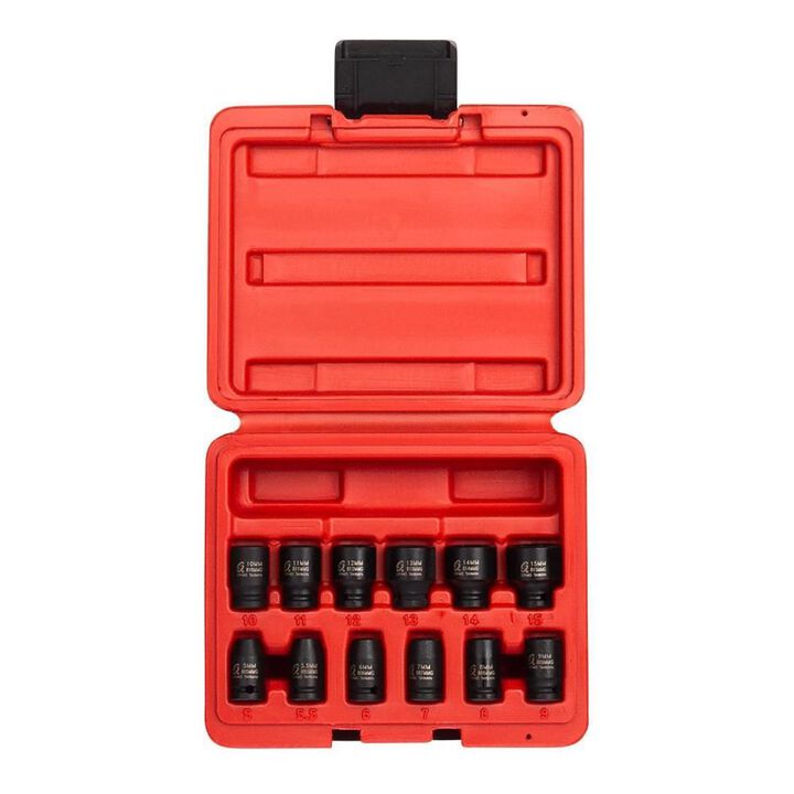 Sunex 12 pc. 1/4 In. Drive Magnetic Metric Impact Socket Set