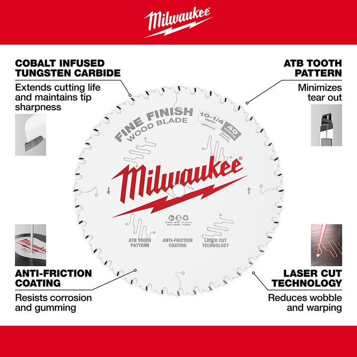 Milwaukee 10-1/4 in. 40T Fine Finish Circular Saw Blade, large image number 3