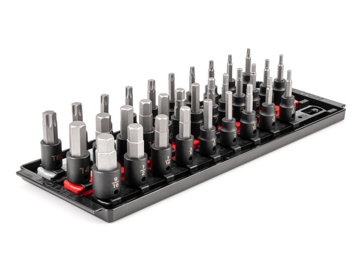Tekton 3/8 Inch Hex and Torx Impact Bit Socket Set, 32-Piece