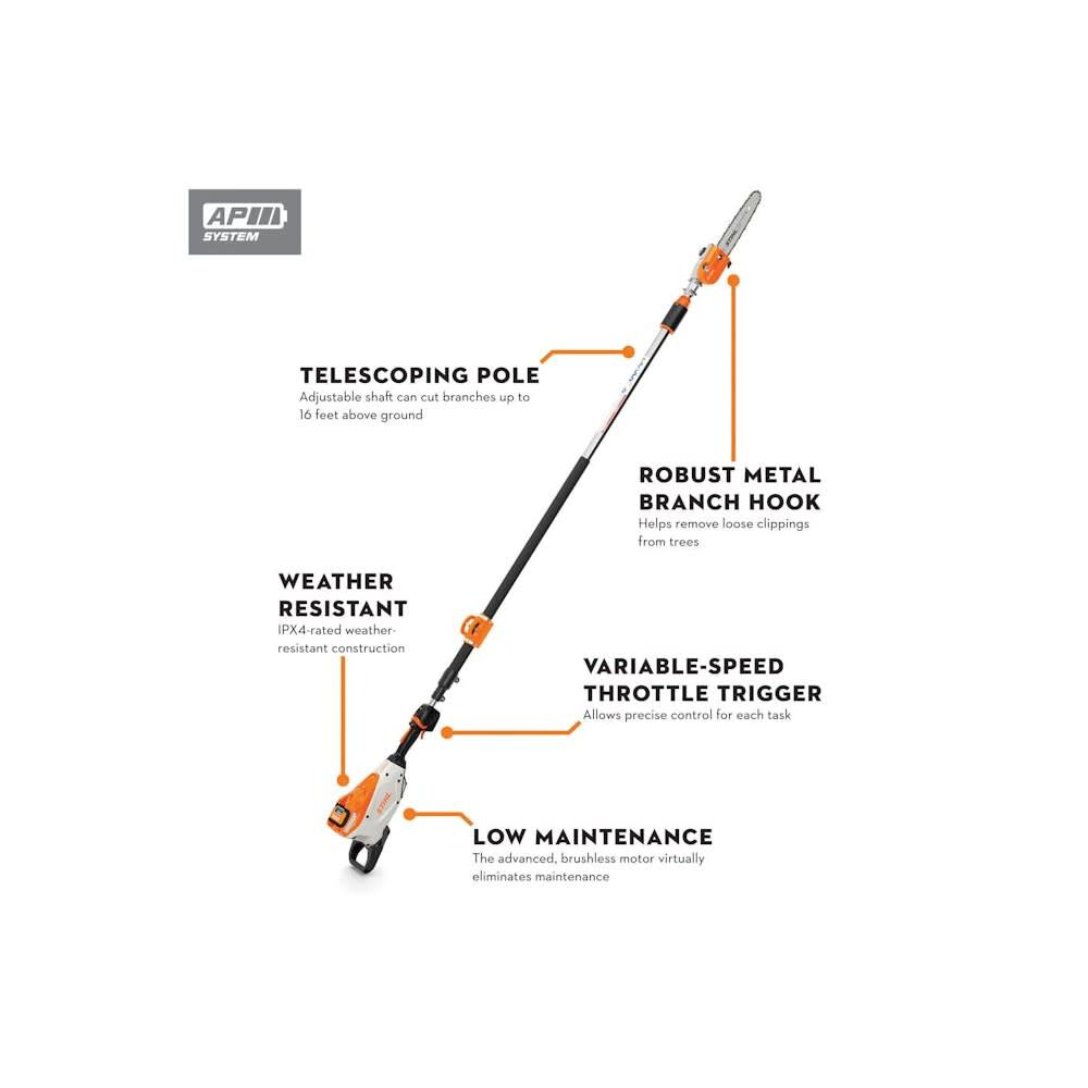 Stihl HTA 135 36V Battery Powered Extended Reach Pole Pruner (Bare Tool), large image number 2