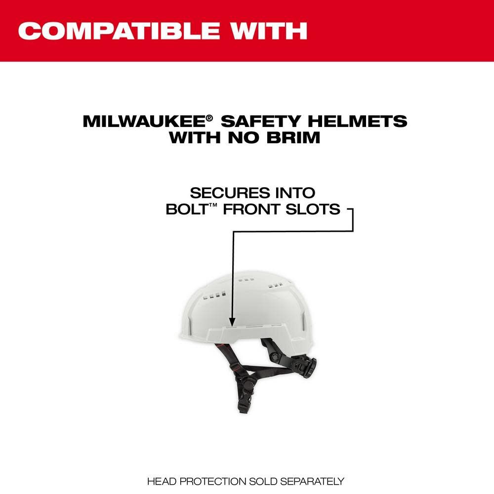 Milwaukee BOLT Full Face Shield Clear Dual Coat Lens Compatible with Safety Helmet No Brim, large image number 3