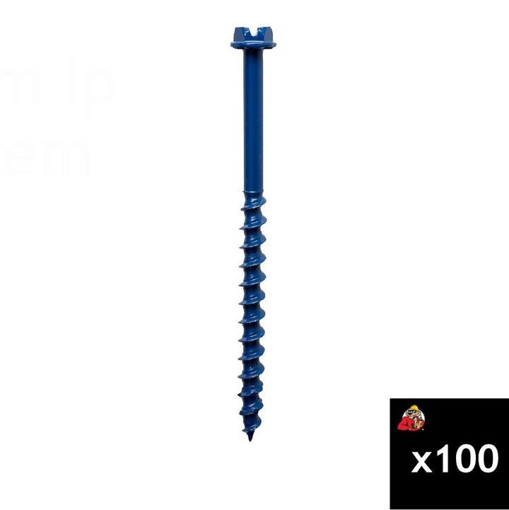 Simpson Strong-Tie 1/4 Inch x 3-3/4 Inch Carbon Steel Concrete and Masonry Screw Anchor 100 Pieces