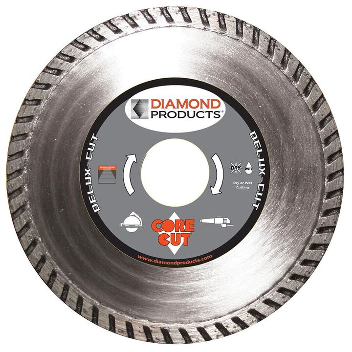 Diamond Products Delux-Cut 4-1/2 Inch High Speed Turbo Diamond Blade for Concrete