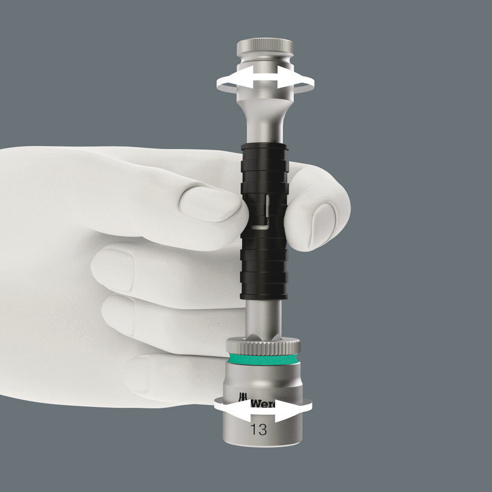 Wera Tools 1/4in 8796 LA Zyklop Flexible-Lock Extension with Sleeve, large image number 3