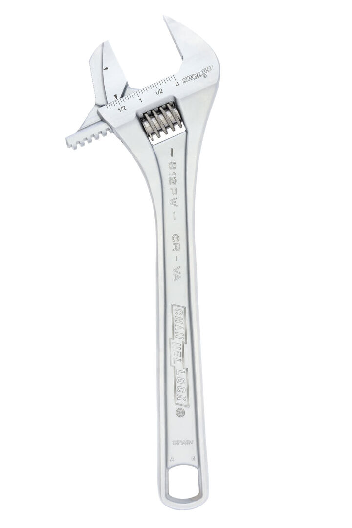 Channellock 12 Inch Vanadium Steel Reversible Jaw Extra Wide Adjustable Wrench, large image number 1