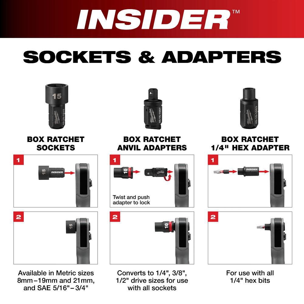 Milwaukee M12 FUEL INSIDER Extended Reach Box Ratchet (Bare Tool), large image number 4