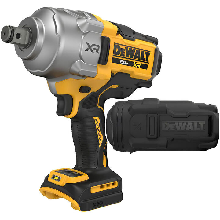 DEWALT 20V MAX XR 3/4 Inch Impact Wrench with Hog Ring (Bare Tool) & Protective Rubber Boot Bundle