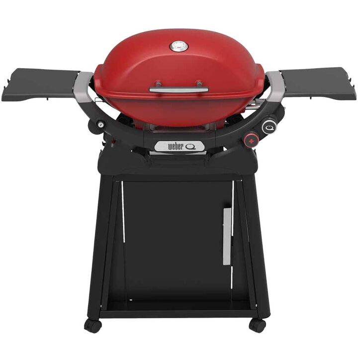 Weber Q2800N+ Gas Grill (Liquid Propane) with Stand Bundle, Flame Red