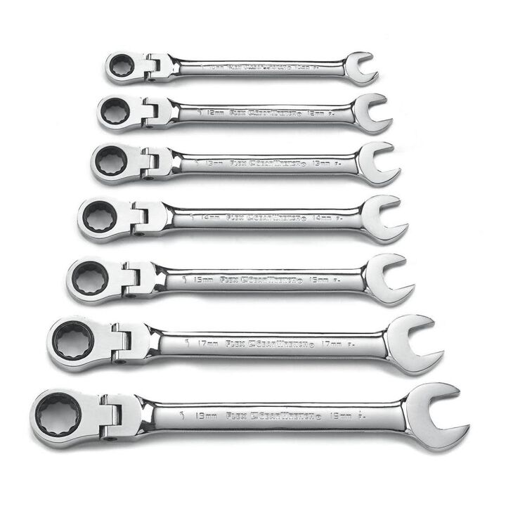 GEARWRENCH Ratcheting Wrench Set 7 pc. Metric Flex Combination