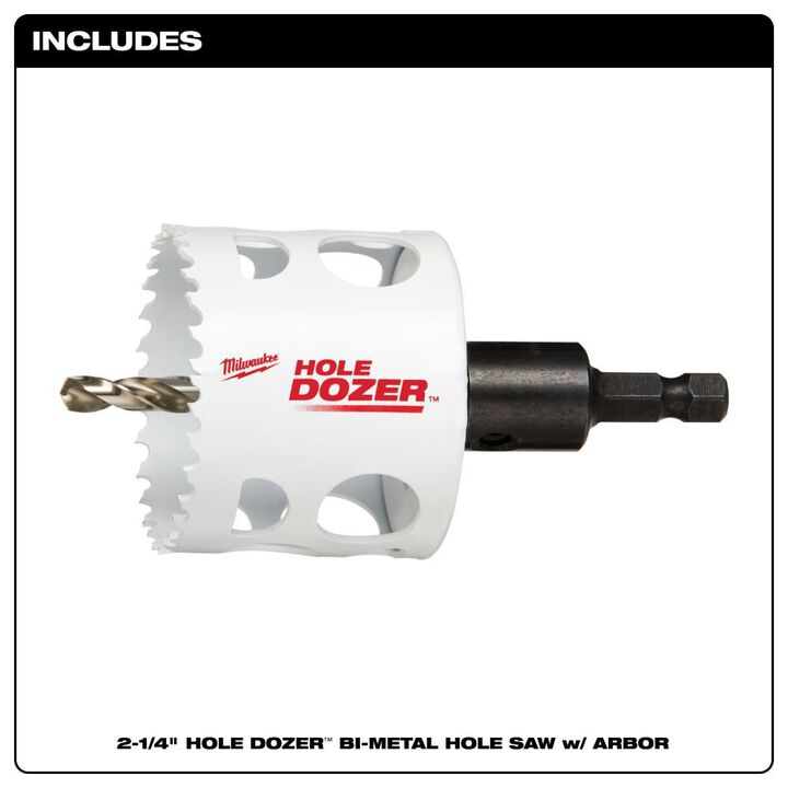 Milwaukee 2-1/4inch HOLE DOZER Bi-Metal Hole Saw with Arbor, large image number 1