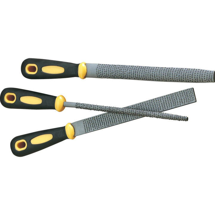 Woodstock Rasp Set with Rubber Handles 3pc
