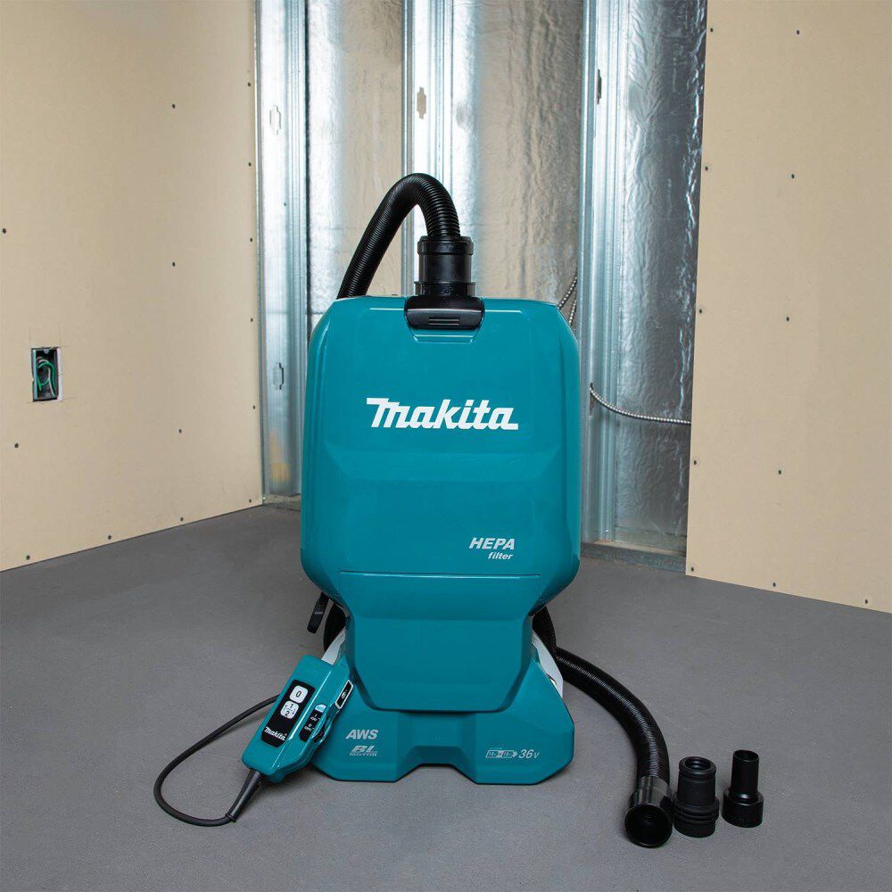 Makita 18V X2 (36V) LXT 1.6 Gallon HEPA Backpack Dry Dust Extractor Kit, large image number 6