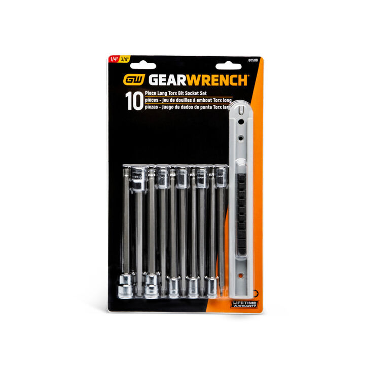 GEARWRENCH 10 Pc. 1/4in & 3/8in Drive Long Torx, large image number 2