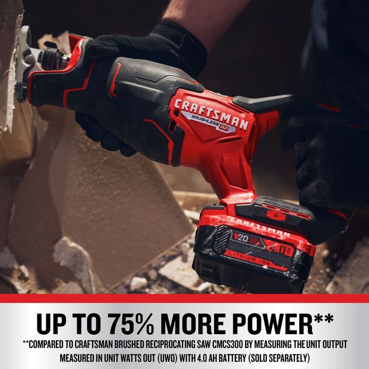 CRAFTSMAN V20 BRUSHLESS RP Cordless Reciprocating Saw (Bare Tool), large image number 4