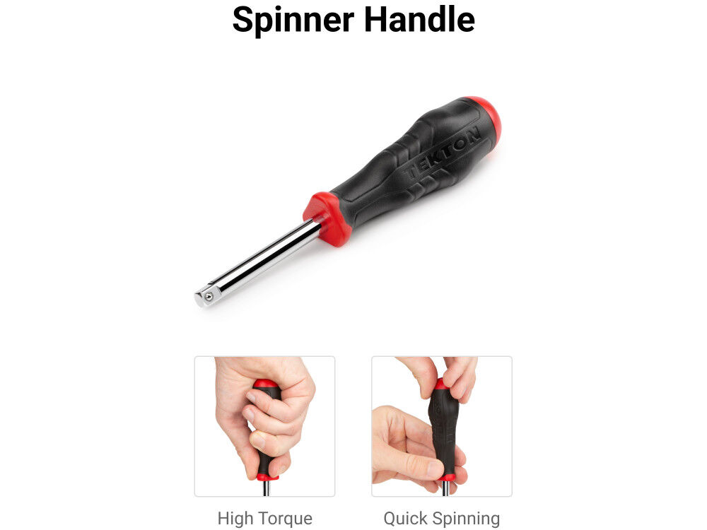 Tekton 1/4 Inch Drive Non-QR Comfort Ratchet, Spinner Handle Set, 5 Pieces, large image number 4
