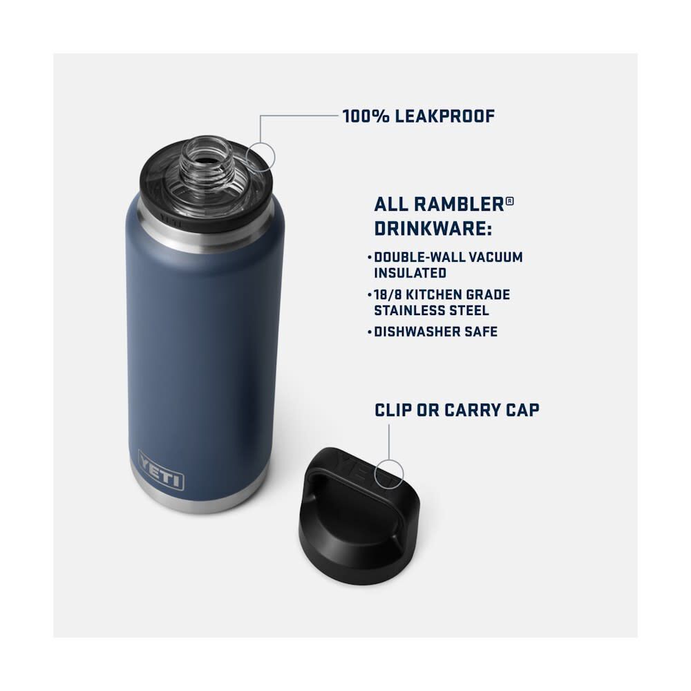 YETI Rambler 36 Oz Water Bottle with Chug Cap Lowcountry Peach, large image number 5