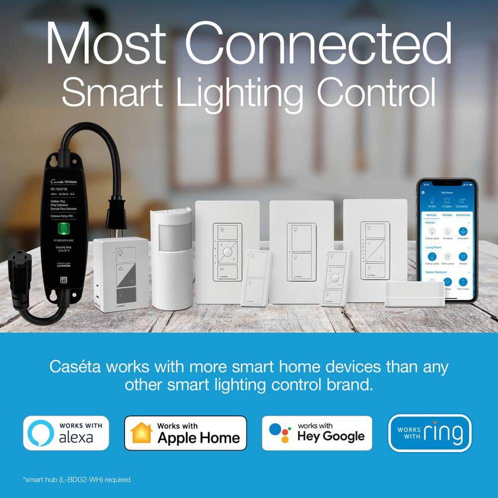 Lutron Caseta 120V 1.5A 1P Gloss White Wireless Smart Fan Speed Control, large image number 9