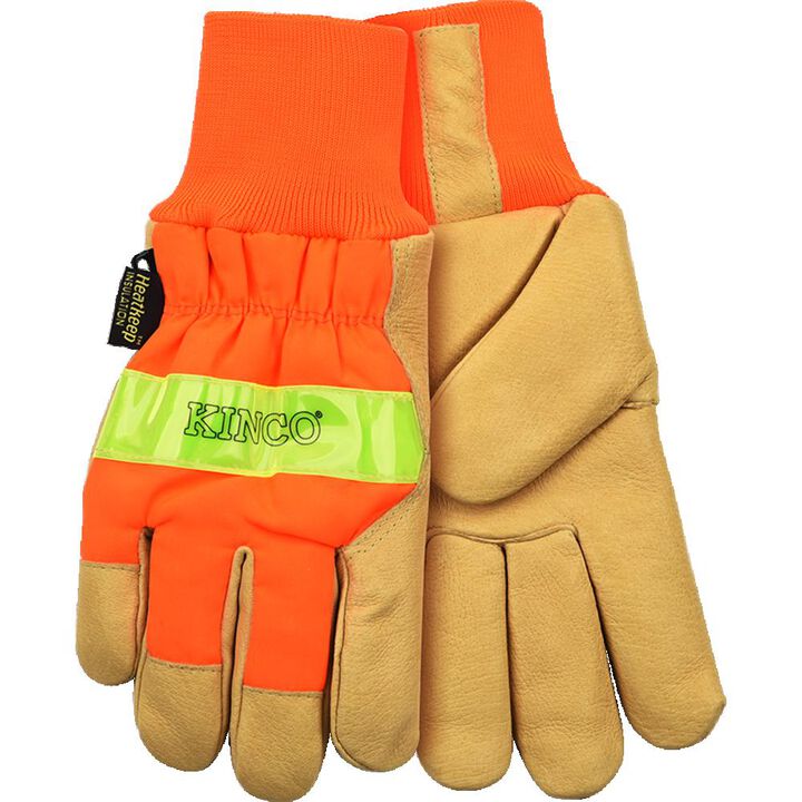 Kinco Hi-Vis Orange Grain Pigskin Palm Glove 2X