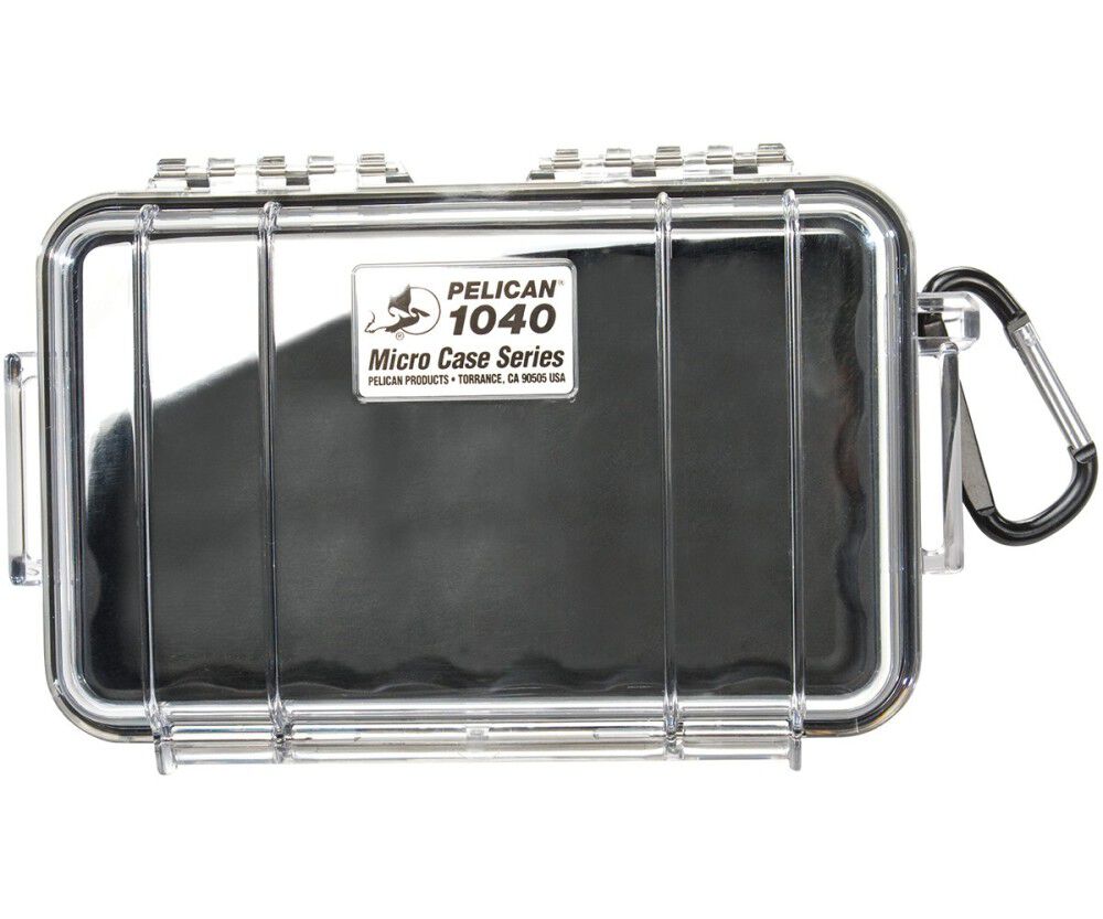 Pelican 1040 Polycarbonate 0.03 Cu-Ft. Micro Case, Black/Clear, large image number 1