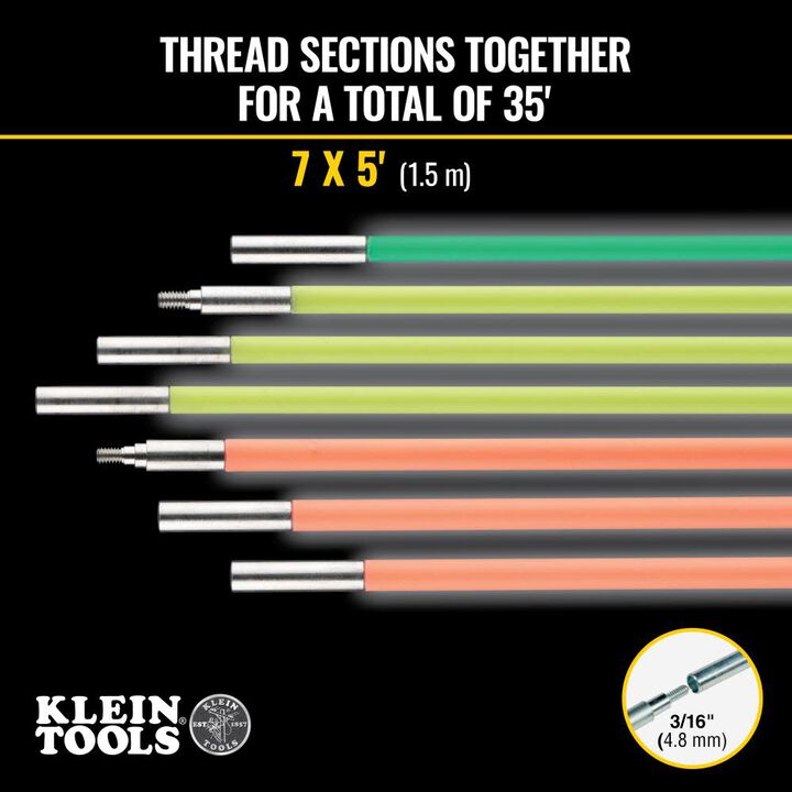 Klein Tools 35ft Multi-Flex Glow Rod Set, large image number 1