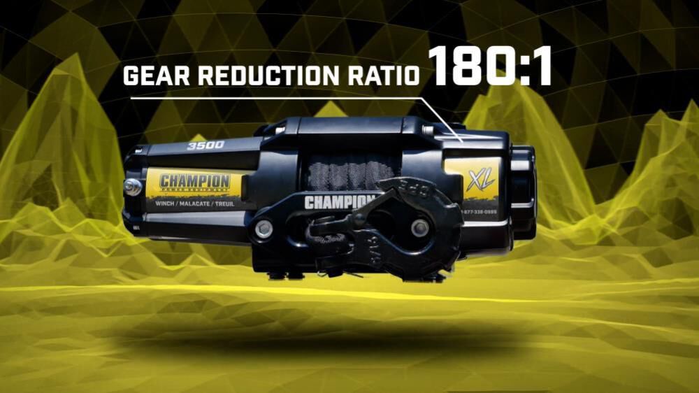 Champion Power Equipment XL 3500 lb ATV/UTV Synthetic Rope Winch Kit, large image number 5