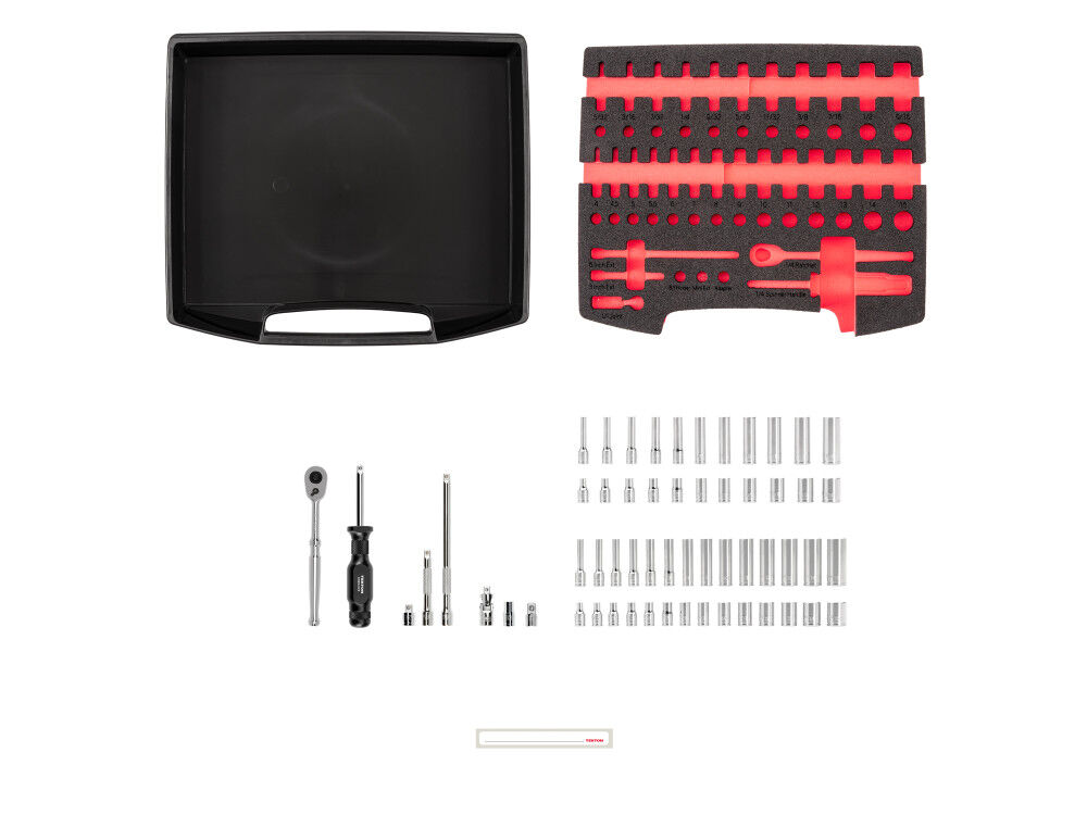 Tekton 1/4 Inch 6 Point Socket and Ratchet Set, (5/32-9/16 Inch, 4-15 mm), large image number 2