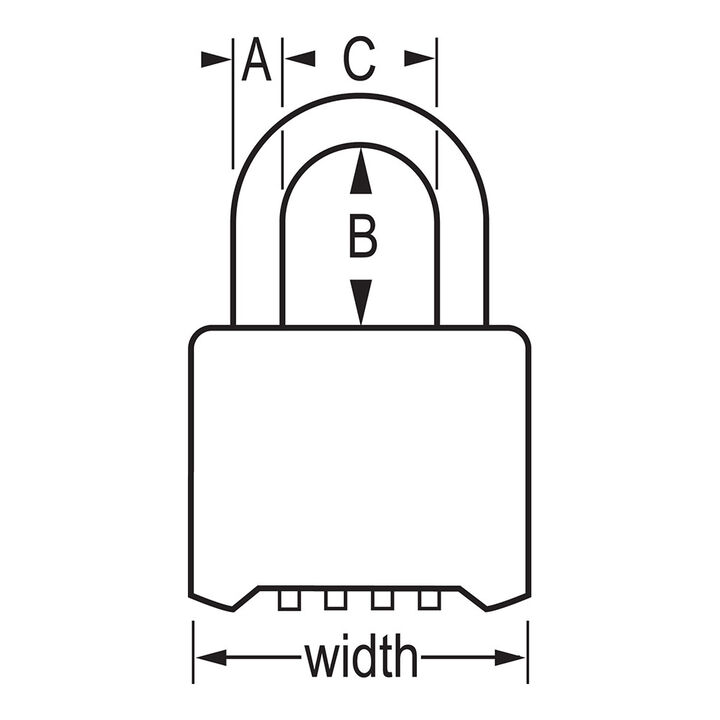 Master Lock 2 Inch x 2 Inch Zinc Body 4-Digit Locking Combination Padlock, large image number 4